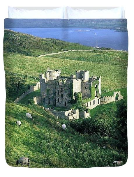 castle in galway ireland co duvet cover