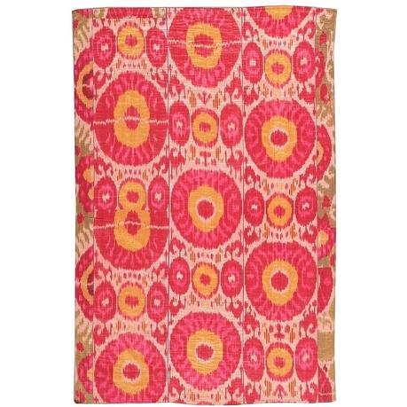 yellow ikat rug chevron funky textile antique pink area