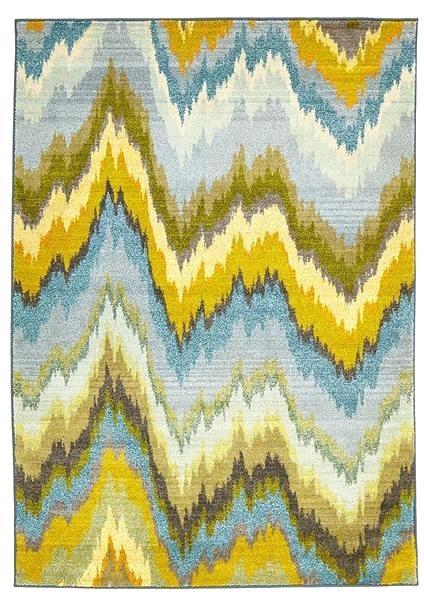 yellow ikat rug and gray designer blue