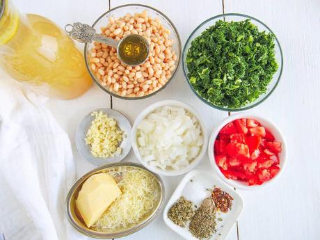 White Bean and Kale Soup with Parmesan Cheese