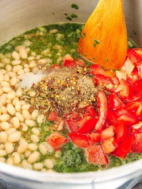 White Bean and Kale Soup with Parmesan Cheese