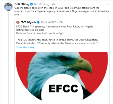 Nigerians Mock EFCC Over ‘Stolen’ Eagle On Its Logo