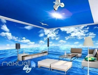ocean murals wallpaper beach mural uk pure blue sky ceiling wall decals art print decor