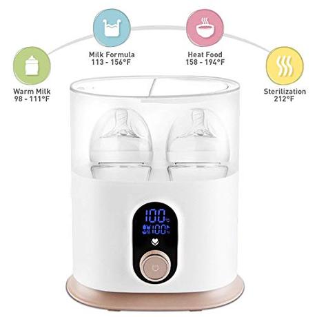 Babebay Baby Bottle Warmer, Deluxe Bottle Sterilizer & Smart Thermostat 4 in 1, Evenly Warm Breast Milk or Formula