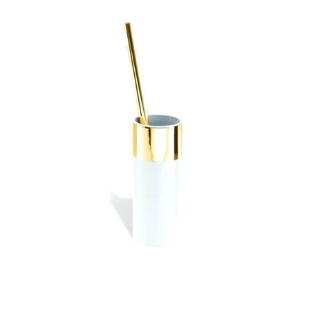 gold toilet brush rose set s holder from the decor bath collection by exclusive