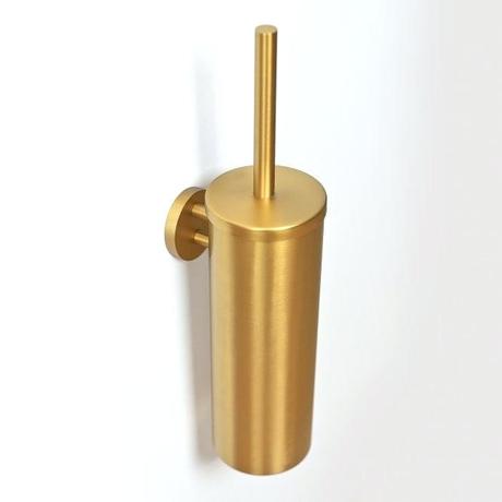 gold toilet brush cleaner wall mounted holder brushed