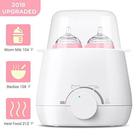 Baby Bottle Warmer & Bottle Sterilizer, 3-in-1 Steam Sterilizer Bottle Warmer Portable Warming Breastmilk and Baby Food with Accurate Temperature Control