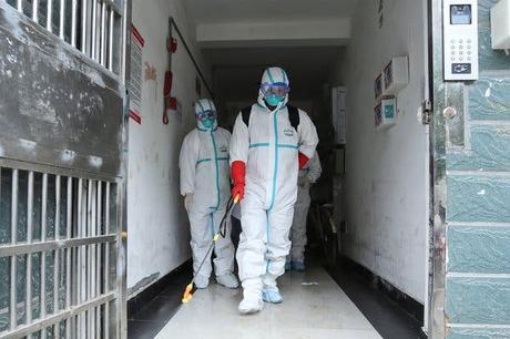 Health workers disinfected a residence in Ruichang, China, a city in Jiangxi Province. A coronavirus outbreak that has left more than 100 people dead began in the neighboring province of Hubei. 