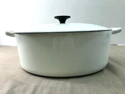 white le creuset dutch oven 55 qt lid safe vintage large w no