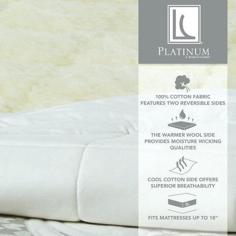 warm mattress topper memory foam shop platinum reversible wool cotton