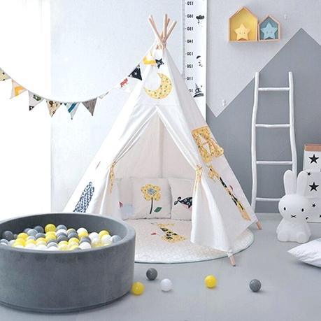 teepee baby room decoration shower us off five poles play tent cotton canvas children kids house for in toy tents from toys hobbies
