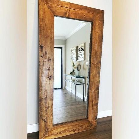 standing wood mirror for sale solid