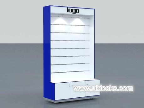 cell phone cabinets storage locker case wall display cabinet with many shelves and