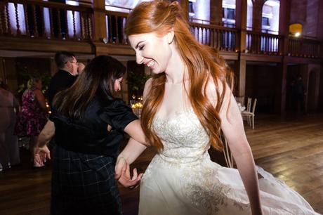 Bride dancing at Achnagairn Estate wedding