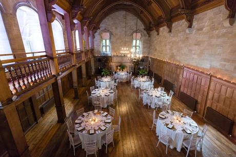 Wedding Photography at Achnagairn Estate empty dining room with styled tables 