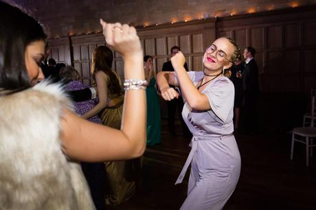 Guests disco dancing at wedding. 