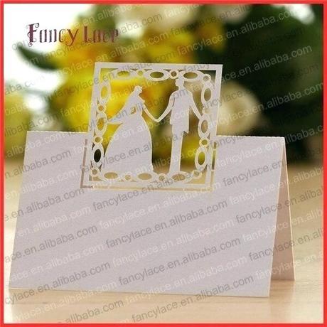 caspari place cards card holders die cut paper stock perforated for wedding
