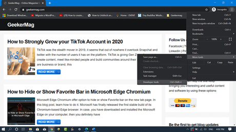 How to Take Full Page Screenshot in Chrome without Extension launch chrome developer tool