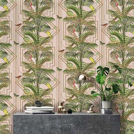 World of Wallpaper - Congo Geometric Wallpaper Pink Holden
