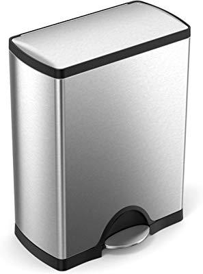 Step-Recycler,-Fingerprint-Proof-Brushed-Stainless-Steel,-46-Liter-/12-Gallon