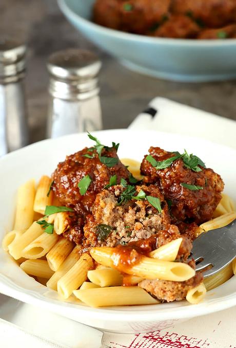 Beef Meatballs with Bourbon & Bacon