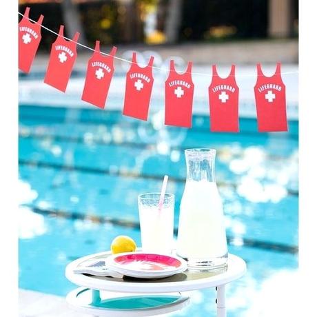 swimming party decorations pool theme ideas lifeguard banner summer