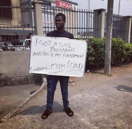 PHOTO: See The Punishment Nigerian Parents Gave To Their Son For Impregnating A Girl