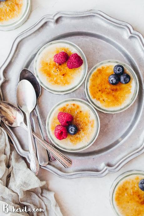 This Vegan Creme Brulee is a twist on the traditional French dessert that translates to 