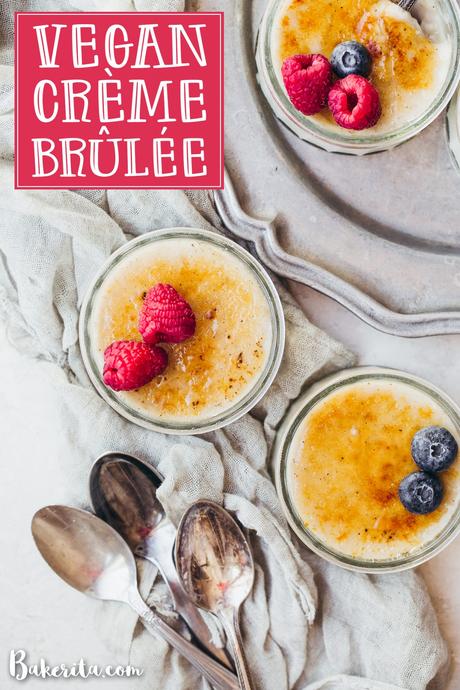 This Vegan Creme Brulee is a twist on the traditional French dessert that translates to 