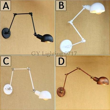 adjustable wall sconces swing arm sconce black white rust lamp 3 arms study restaurant art lights decorative light fixture from