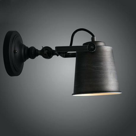adjustable wall sconces arm rustic single light industrial sconce fixture in black