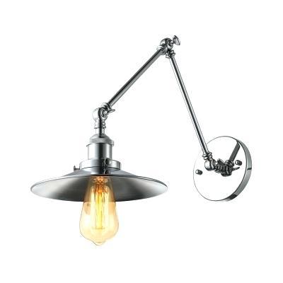 adjustable wall sconces pulley industrial style 1 light 8 wide led sconce in chrome