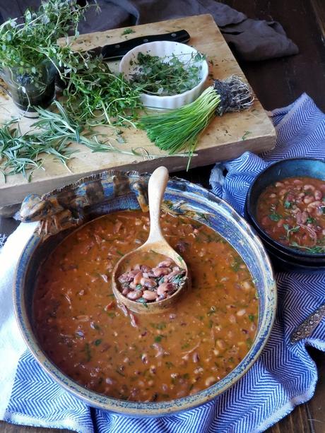 smoked anasazi beans & fresh herbs