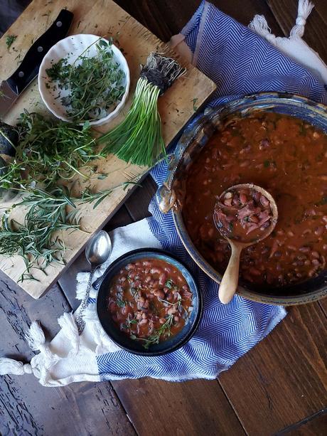 smoked anasazi beans & fresh herbs