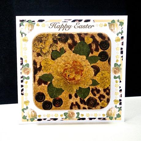 Yellow Rose & Skin Easter Coaster Card