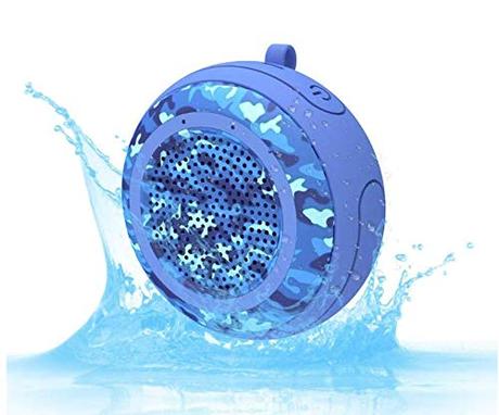 IPX7 Waterproof Outdoor Bluetooth Speaker Swimming Pool Floating Portable Mini Speakers Wireless 5W with Microphone & TWS for Beach, Bathroom, Home, Shower Blue