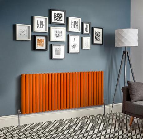 orange designer radiator