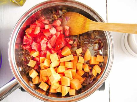 Roasted Cauliflower Curry with Sweet Potatoes