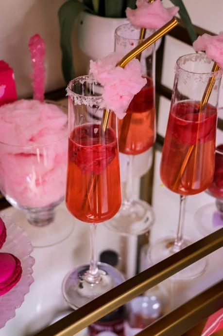 TWO INGREDIENT VALENTINE’S DAY COCKTAIL- RASPBERRY SORBET ROSE FLOATS