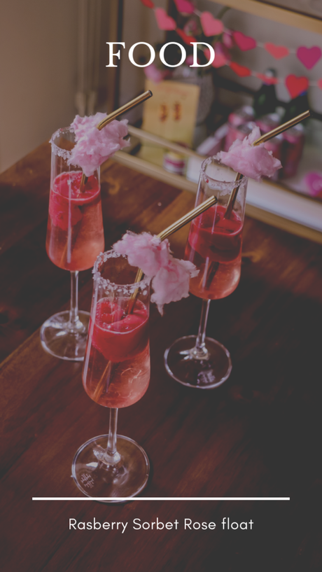 TWO INGREDIENT VALENTINE’S DAY COCKTAIL- RASPBERRY SORBET ROSE FLOATS