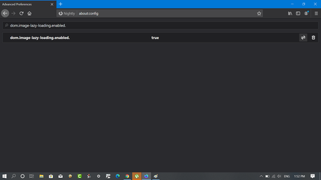 How to Enable Lazy Loading for Images and Iframes in Firefox 75 (Nightly) set firefox config value dom.image-lazy-loading.enabled from false to true