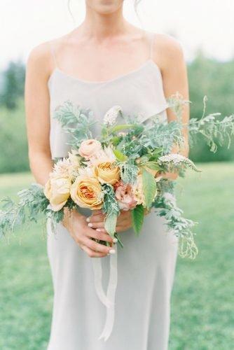 small wedding bouquets blush bouquet with ribbon Lauren Fair Photography