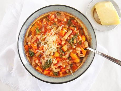 Tuscan Bean Stew with Whole Wheat Pasta