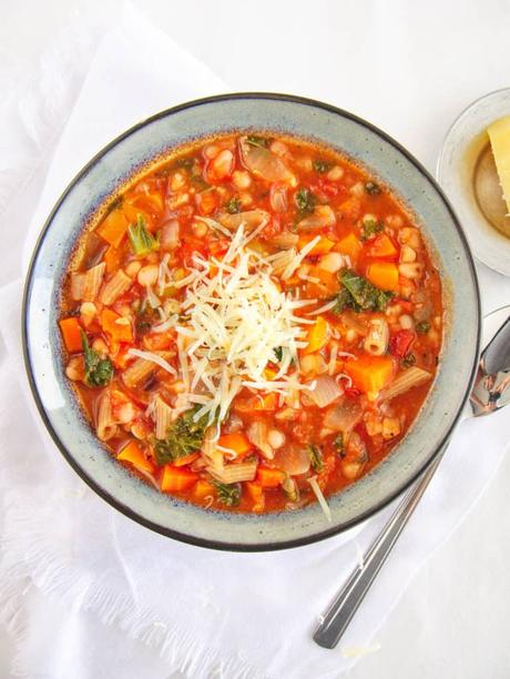Tuscan Bean Stew with Whole Wheat Pasta