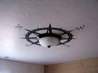 pirate light fixture painted ceiling compass around hard but