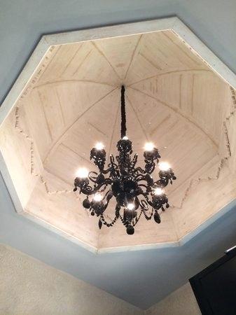 pirate light fixture in the dome of above bedroom