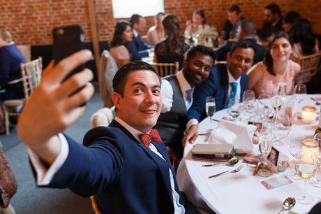 selfies at a godwick barn wedding