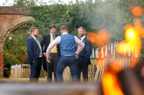 the groom and his guests at a framlingham wedding