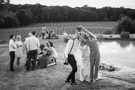 bridal selfie at bluebell vinyard