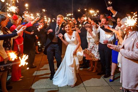 wedding sparklers at aldeburgh yacht club